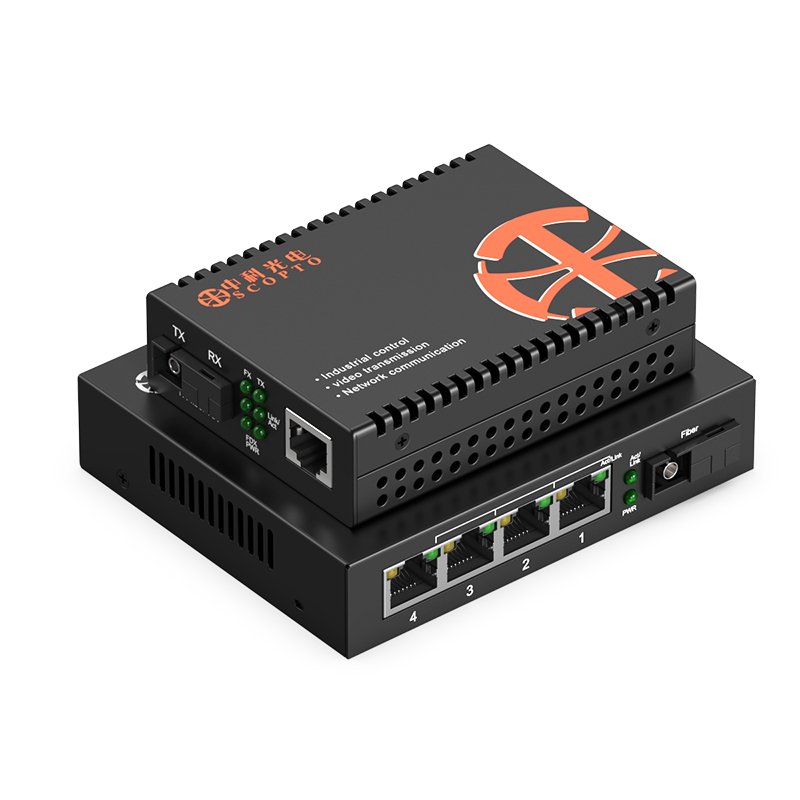 百兆單模單纖1光4電+1光1電 10公里